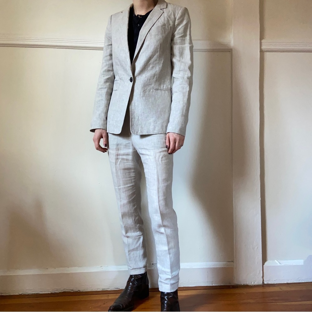 Light Gray Linen Pant Suit